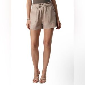 Avec les Filles Faux Leather Beige High Waisted Shorts Size 1X NWT